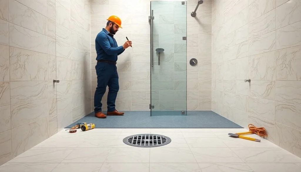 worker apply bathroom waterproofing in pakistan